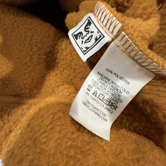 Obey Asher Brown Tech Fleece Hoodie Large Fleece Never Used - Picture 6 of 6